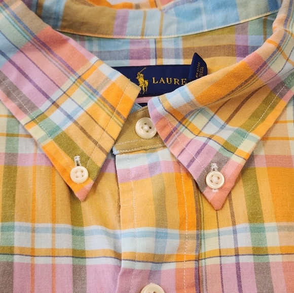 Ralph Lauren Men's Multicolor Plaid Shirt Beach Twill Sleeves Shirt, sz 2XL - Picture 9 of 16